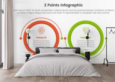 versus or compare and comparison concept for infographic template banner with big circle linked connection circular with two point list information Wall mural