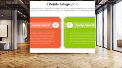 versus or compare and comparison concept for infographic template banner with big round box table with two point list information Wall mural