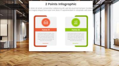 versus or compare and comparison concept for infographic template banner with rectangle shape bold outline and circle badge with two point list information Wall mural