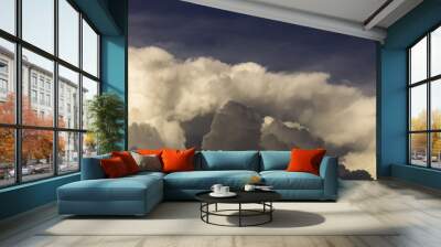 beautiful clouds sky and moon Wall mural