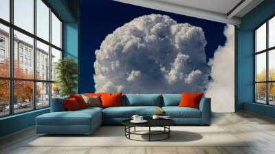 Clouds in the blue sky background.Sky clouds.Sky with clouds weather nature cloud blue.Blue sky with clouds and sun Wall mural