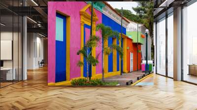 colorful houses in city Venezuela Wall mural