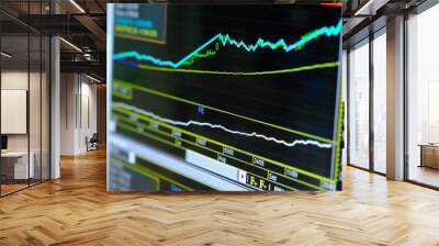 stock market graph on the screen Wall mural