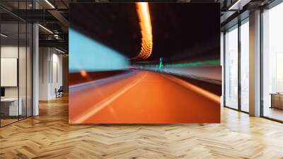 Abstract blurry tunnel motion driving movement  Wall mural