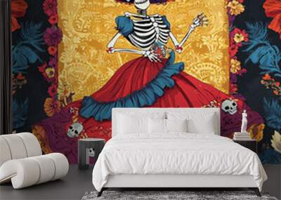 A beautifully designed Dia de Los Muertos Wall mural