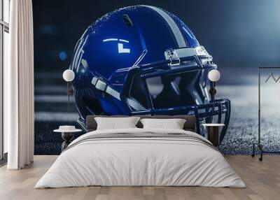 Blue football helmet Wall mural