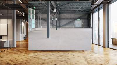 Empty warehouse with natural light Wall mural