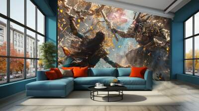 A fantasy game action scene Wall mural