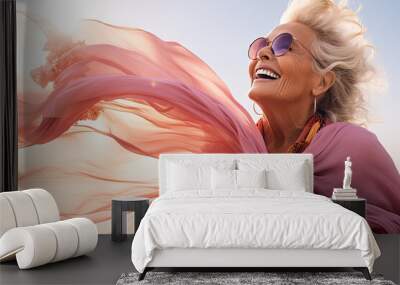 Beautiful senior woman smiling. Wall mural