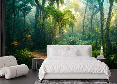 Enchanted tropical rain forest Wall mural