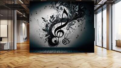 Illustration about music. Wall mural