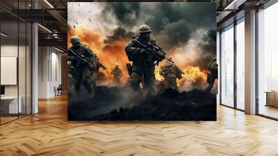 illustration about the devastation of war. Wall mural