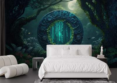 Illustration of a fantasy portal. Wall mural