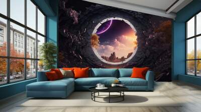 Illustration of a fantasy portal. Wall mural