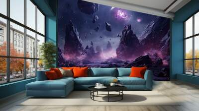 Illustration of a planet surface. Wall mural