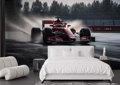 Illustration of formula 1 race - AI generated image. Wall mural