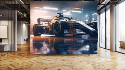 illustration of formula 1 race - ai generated image. Wall mural