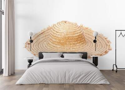 straw hat isolated on white background Wall mural