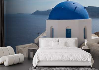 Beautiful Santorini island detail, Greece Wall mural