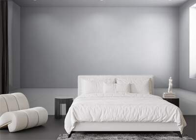 empty white room with light grey wall Wall mural