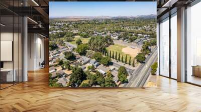 A view over a suburban neighborhood with a large park in Fairfield, California Wall mural