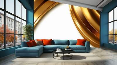 abstract gold curve shape design for template Wall mural