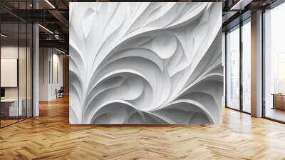 Abstract pattern white concept origami textured floral design paper decorative background wallpaper art beautiful Wall mural