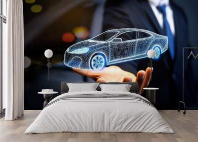 Automobile car transportation auto cleaning maintenance vehicle hand service care Wall mural