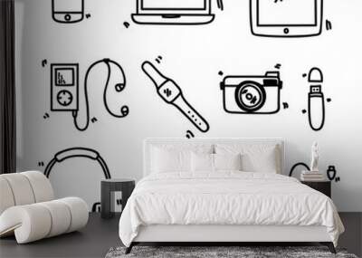 gadget doodle icon Wall mural