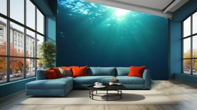 Sunburst in ocean Wall mural