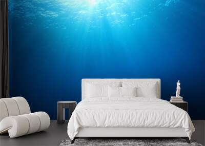 underwater blue background in sea Wall mural