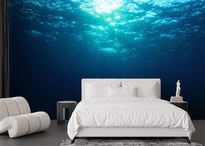 Underwater blue ocean background Wall mural