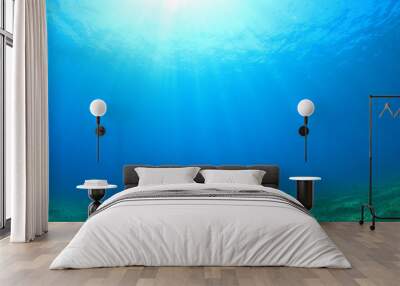 Underwater blue water background Wall mural