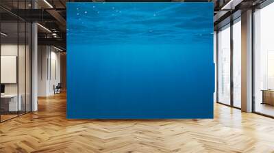 Underwater ocean background. Sea surface and sunlight Wall mural