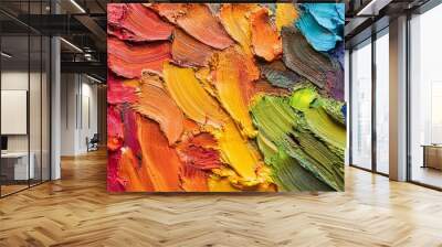 closeup of abstract rough colorful multicolored art texture background generative ai Wall mural