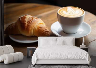 Croissant and coffee Wall mural