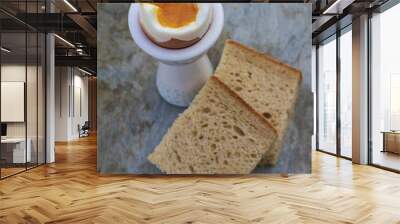 Soft boiled egg in egg cups Wall mural