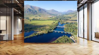 Connel Bridge steel cantilever structure ocean sea road crossing over Loch Etive in Argyll and Bute Scotland Wall mural