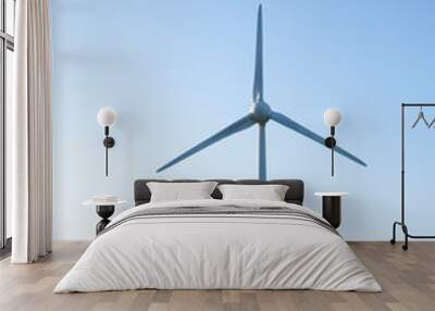 Wind Turbine and clear blue sky in Ayrshire Scotland Wall mural