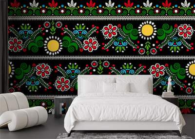 Hungarian embroidery vector pattern  Wall mural