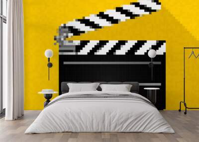 pixel art clapperboard icon Wall mural