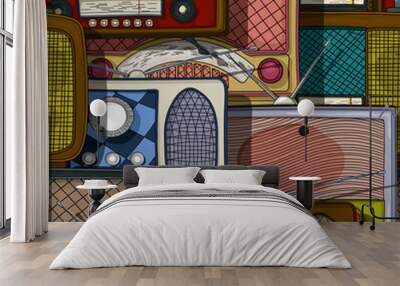 Radio pattern Wall mural