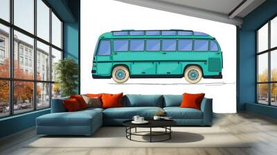 vintage bus cartoon Wall mural