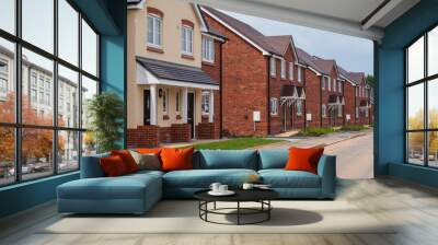 New house build in the UK, example of modern homes built in Britain Wall mural