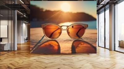 Object sun sight style eyeglasses summer glasses sunglasses lens accessory fashion protection stylish Wall mural