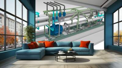 SEA WATER REVERSE OSMOSIS 3D RENDERING ILLUSTRATION Wall mural