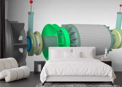 section 3D induction electric motor Wall mural