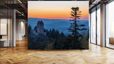 Panorama of Kasperk castle in Sumava, Czech Republic Wall mural