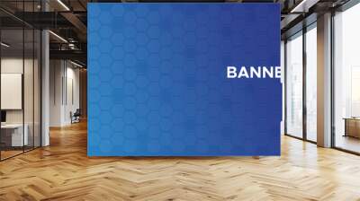 Blue abstract banner template with editable text. Vector Wall mural