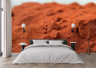 Red dust unfocused background. Ingredient Wall mural